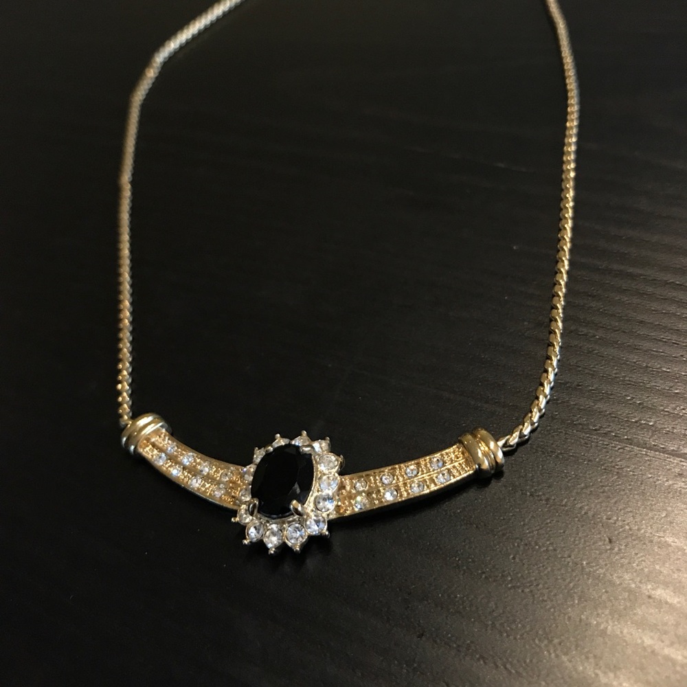 Elegant black and gold necklace